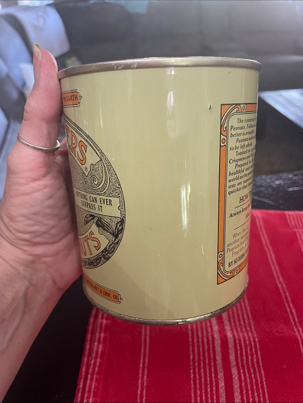 The Planters Vintage Salted Peanuts Metal Tin - Yellow & Orange Label - Picture 4 of 7